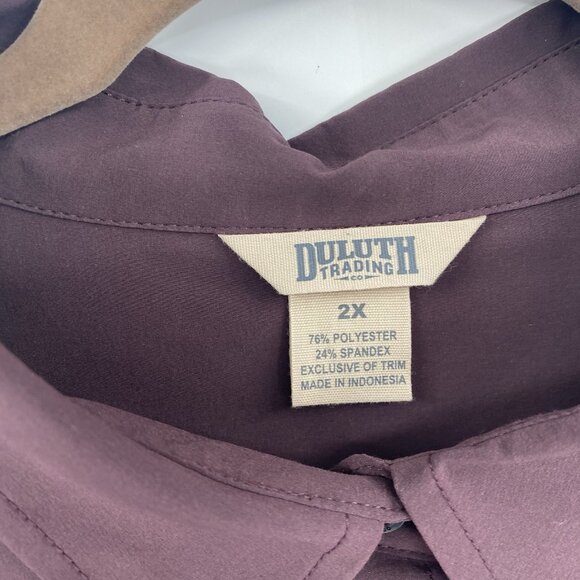 Duluth Trading Womens Size 2X Deep Burgundy Flexcellence Shirt Hiking Outdoor - Picture 5 of 9